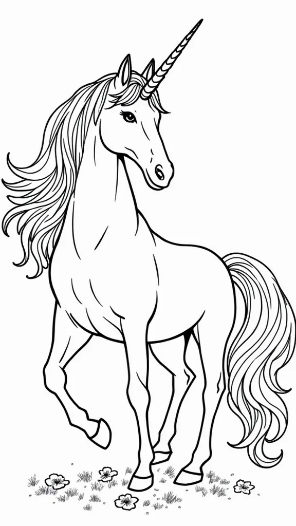 beaux coloriages de licorne réaliste